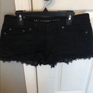 Lauren Conrad lace denim shorts